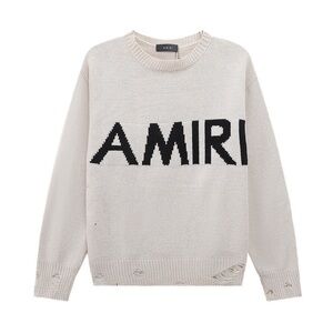 AMIRI Cream and Black Sweater Cardigan